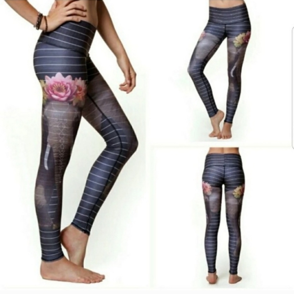 Teeki Midnight Floral Stripe Leggings